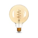 158802008 Лампа Gauss Filament G125 6W 360lm 2400К Е27 golden flexible LED 1/20 — изображение 2