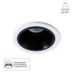 A6663PL-1BK Светильник потолочный встраиваемый TAURUS для MR16 Ø110x50мм черный+белый IP20 монтаж Ø90мм