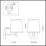 5064/1W MODERN ODL24 203 античн.бронза/серо-беж./металл/натур.камен."шпон" Бра E27 LED 1*5W BERGI — изображение 3