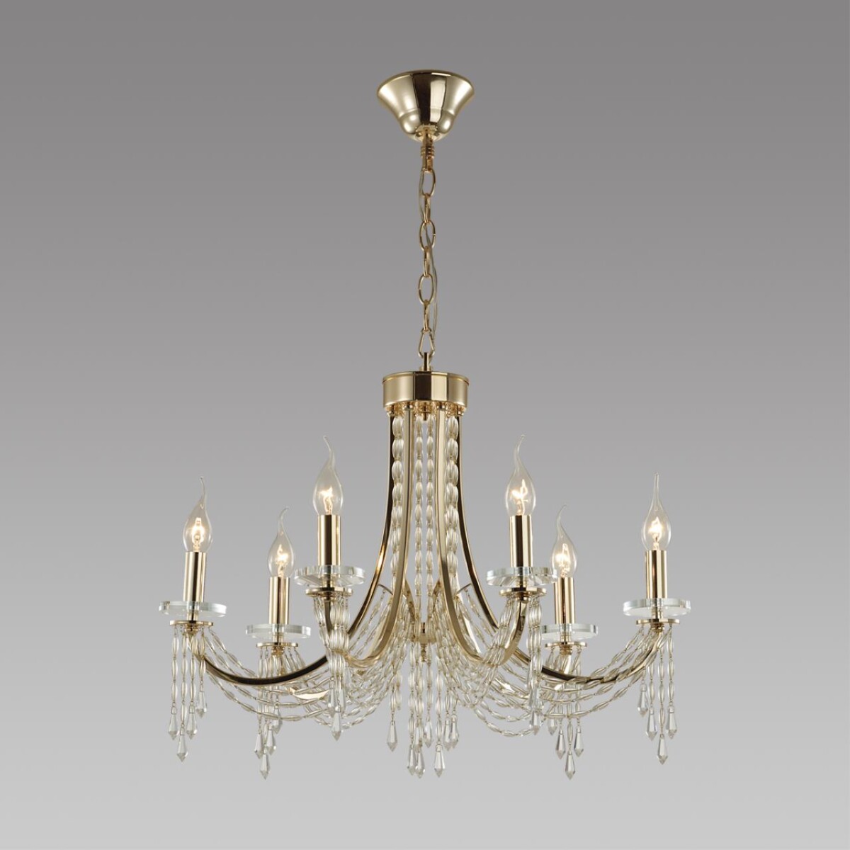5063/6 CLASSIC ODL24 625 золото/прозрачный/металл/хрусталь Люстра E14 6*40W CAPEL — изображение 4