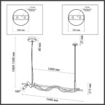 4391/30L HIGHTECH ODL24 301 черный/металл/канат Подвесной св-к с раздельн. вкл IP20 LED 30W 1200Лм 4000K CORDA — изображение 2