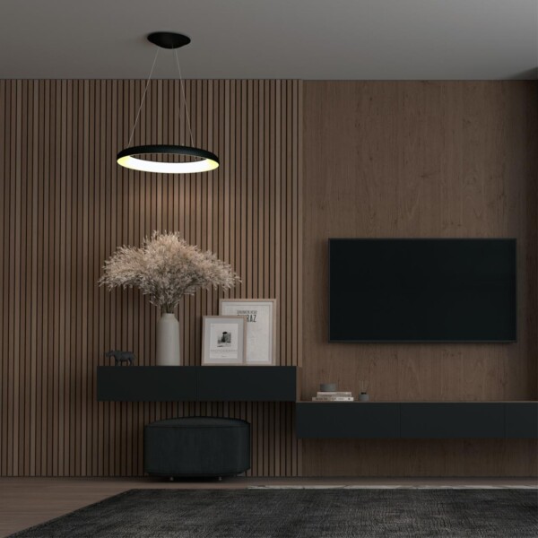 359024 OVER NT23 300 черный Светильник подвесной диммируемый, в комплекте пульт ДУ (2.4G) IP20 LED 3000К~6000К 60W 85-265V FOLD