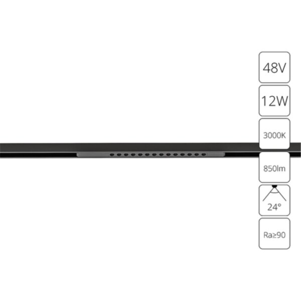A7286PL-1BK СВЕТИЛЬНИК ПОТОЛОЧНЫЙ OPTIMA 48В 12Вт 850Лм 3000K 90+ 24°
