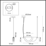 4358/20L MIDCENT ODL23 000 античная бронза/акрил белый матовый/янтарный Подвесной св-к IP20 LED 20W 1208Лм 3000K COLLE — изображение 3