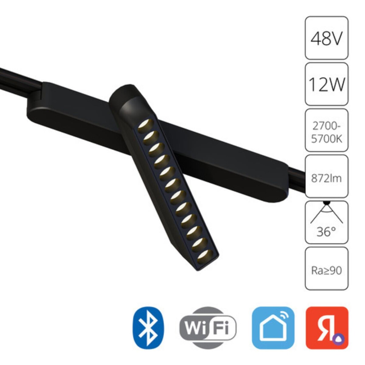 A2961PL-1BK СВЕТИЛЬНИК ПОТОЛОЧНЫЙ RAPID 48В 12Вт макс 872лм 2700-5700К 90+ 36° smart — изображение 1