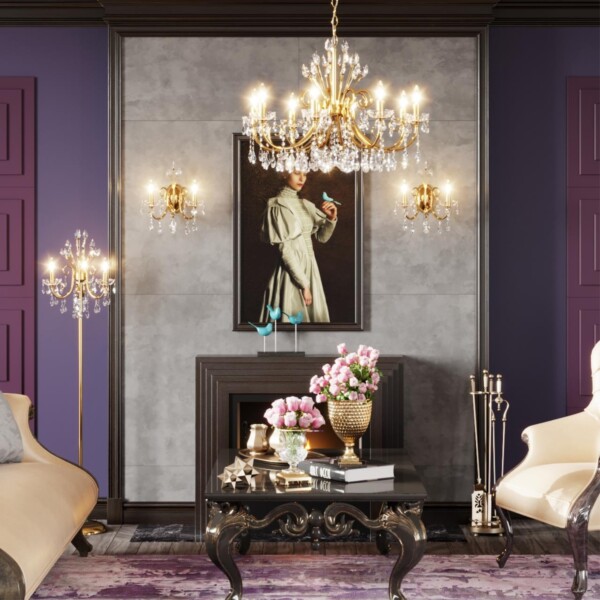 4977/1W HALL ODL23 627 золотой/хрусталь Бра E14 40W VERSIA