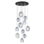 5039/11 MODERN ODL24 000 черный/перламутровый/металл/стекло Люстра каскадная G9 11*40W MUSSELS