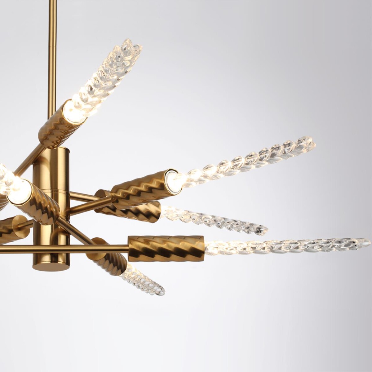 5449/28L L-VISION ODL_EX26 039 сатинированн.латунь/прозрачн./металл/стекло Люстра LED 28W (10*2.8W) 3000K 1260Лм KOLOS — изображение 7