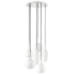 803060 Подвес PENTOLA 6х40W E14 ХРОМ/БЕЛЫЙ