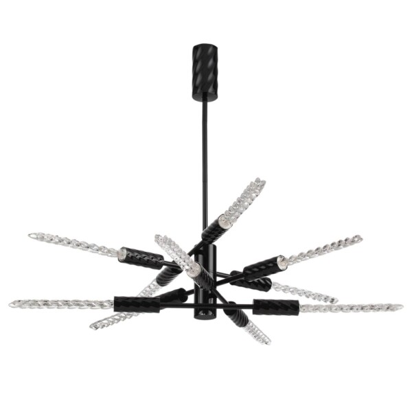 5459/28L L-VISION ODL_EX26 041 черный глянцевый/прозрачн./металл/стекло Люстра LED 28W (10*2.8W) 3000K 1260Лм KOLOS