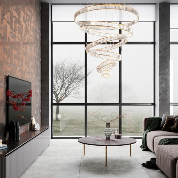 5015/260L L-VISION ODL23 589 золотой/прозрачный металл/хрусталь Люстра LED 260W 4000K 26000Лм VEKIA