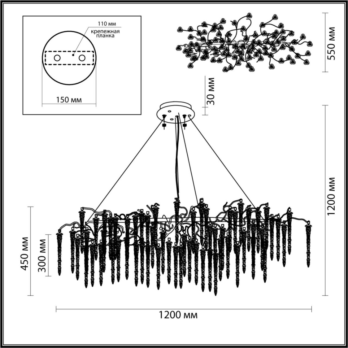 5005/12 HALL ODL23 617 золотой/прозрачный металл/хрусталь Люстра G9 12*40W BANCHE — изображение 3