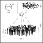 5005/12 HALL ODL23 617 золотой/прозрачный металл/хрусталь Люстра G9 12*40W BANCHE — изображение 3