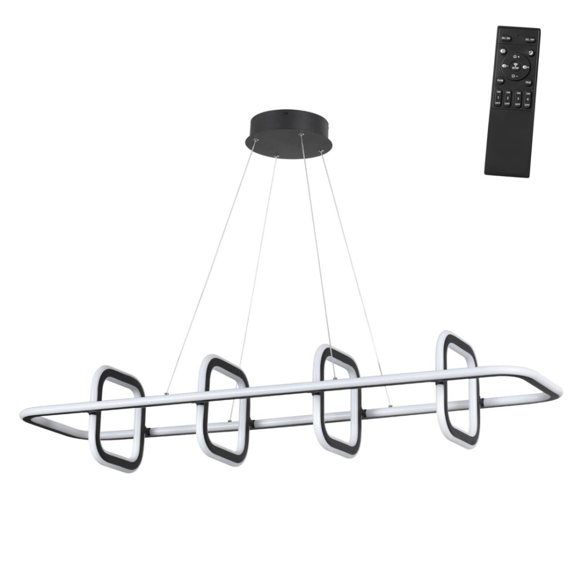 359185 OVER NT23 312 черный Светильник подвесной диммируемый, в комплекте пульт ДУ IP20 LED 4000К 175W 220V ONDO — изображение 1