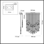 5420/24WL HALL ODL_EX25 065 античная бронза/металл/стекло/хрусталь Настенный светильник LED 24W 4000K 1437Лм AFINA — изображение 2