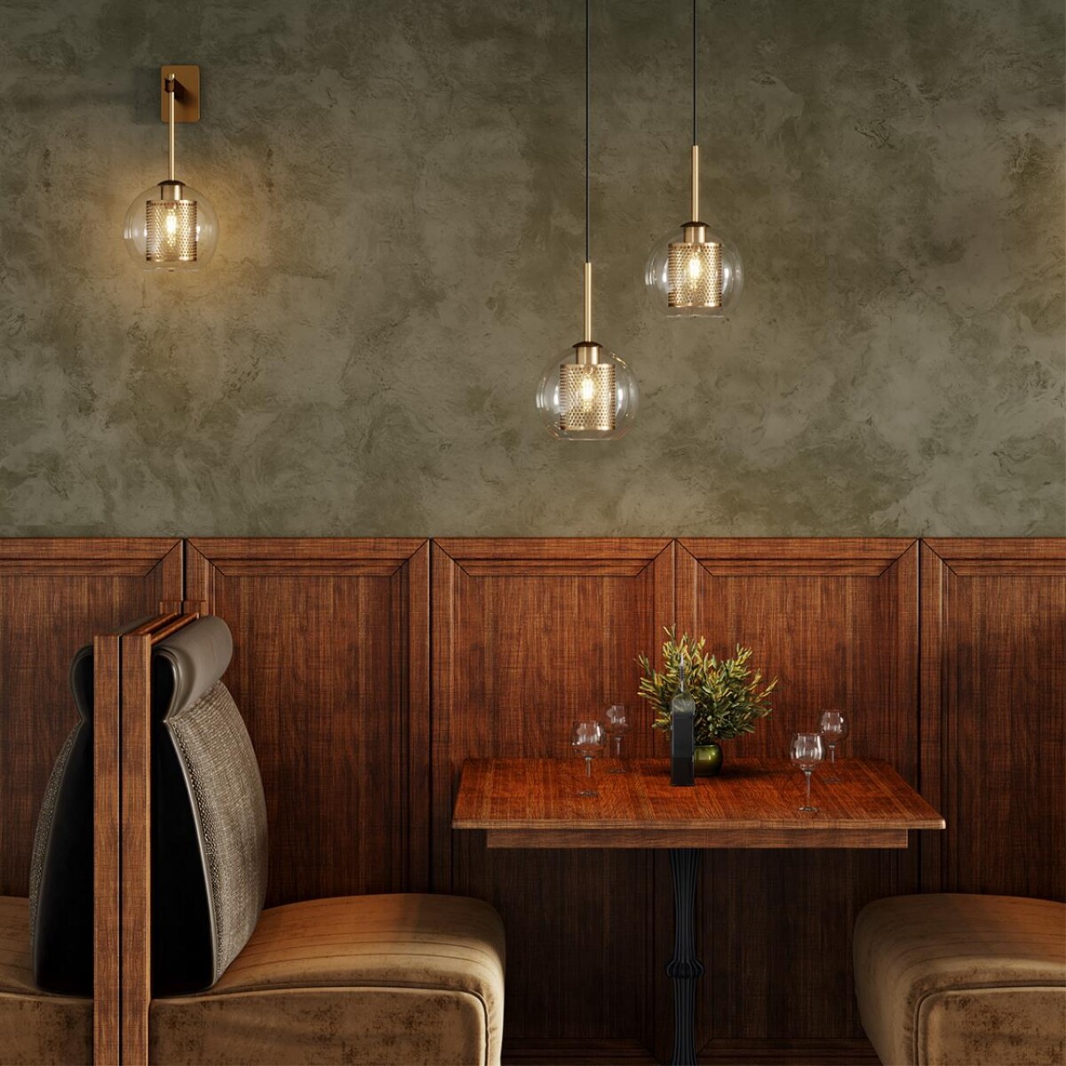 4939/1W PENDANT ODL22 000 античн.бронза/металл/прозрачный/стекло Бра E27 1*40W CLOCKY — изображение 2