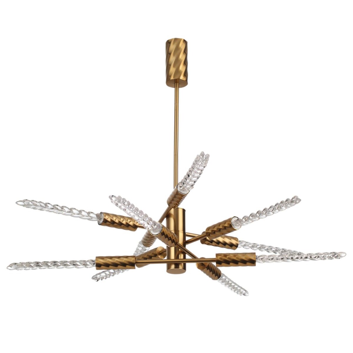 957687fa8cb6378de803ba94e160d0d9 5449/28L L-VISION ODL_EX26 039 сатинированн.латунь/прозрачн./металл/стекло Люстра LED 28W (10*2.8W) 3000K 1260Лм KOLOS — изображение 1