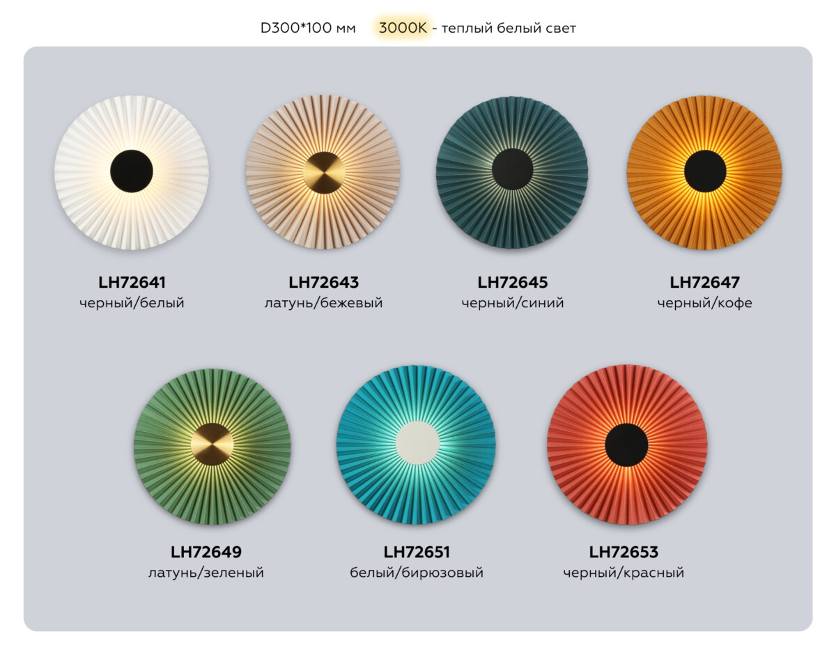 LH72641 BK/WH черный/белый 6W 3000K D300*100 — изображение 8