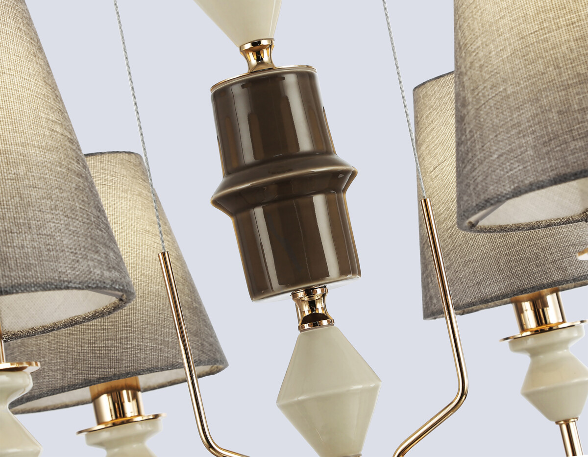 LH75401/6 GD/GR золото/серый E14*6 max 40W D700*1260 — изображение 6