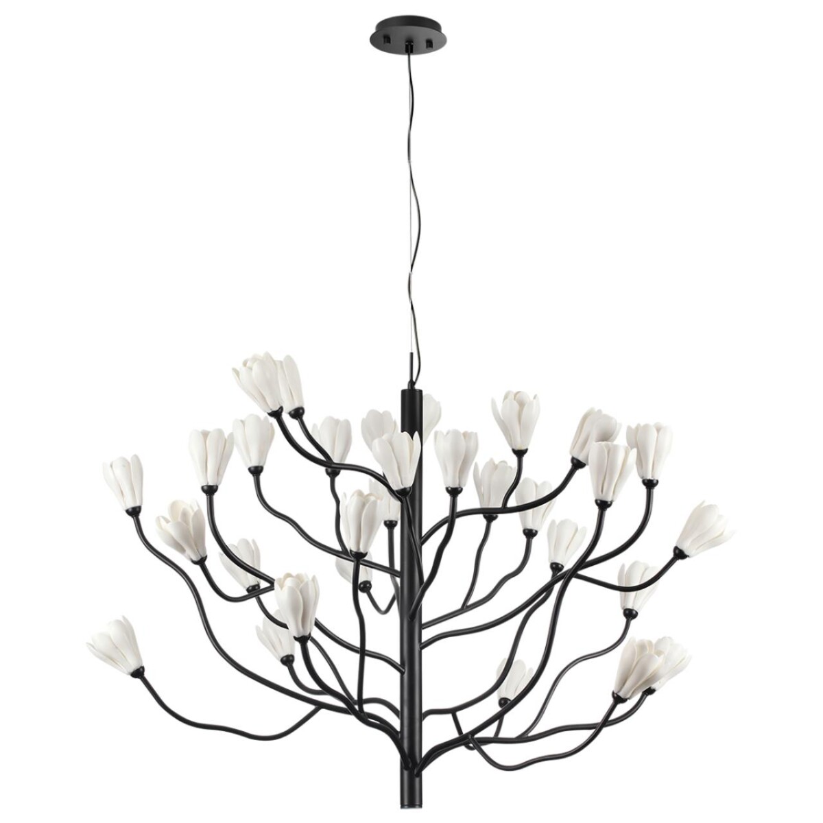 b4a9ef6999f131e341632f0cfe71284b 5090/30 MODERN ODL25 553 черный матовый/белый/фарфор Люстра G4 LED 30*5W GARDI — изображение 1