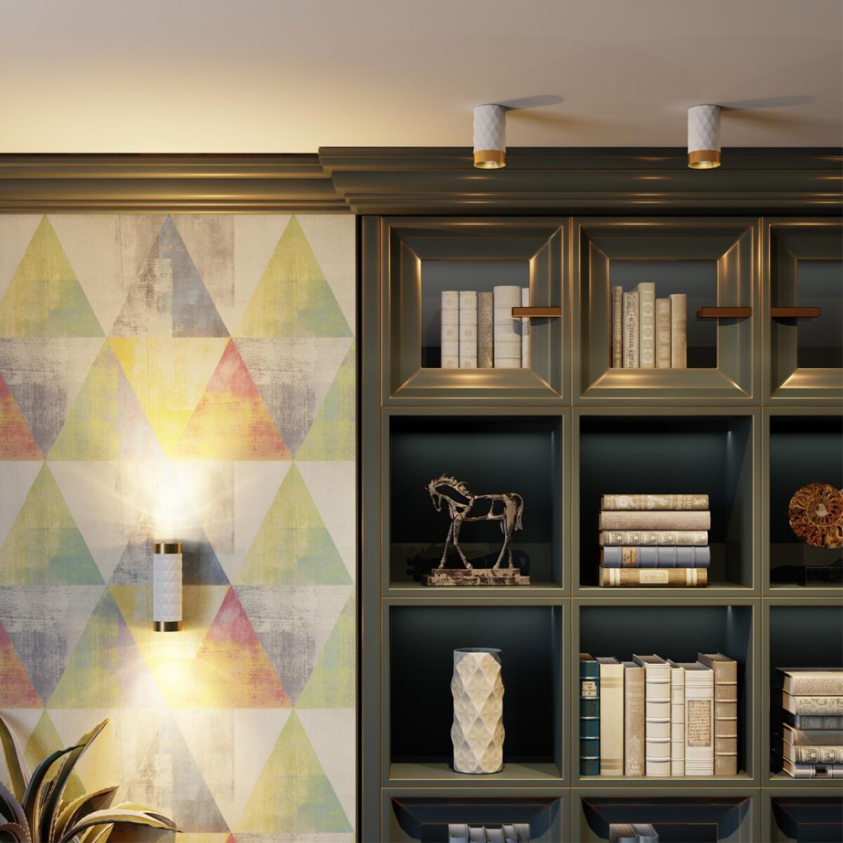 4286/2W HIGHTECH ODL22 000 белый/золотистый/металл Настенный светильник IP20 LED GU10 max 2*10W AD ASTRUM — изображение 2