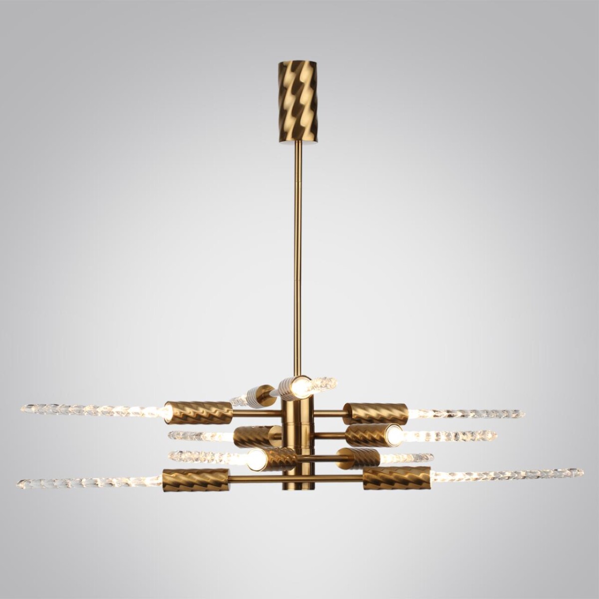 5449/28L L-VISION ODL_EX26 039 сатинированн.латунь/прозрачн./металл/стекло Люстра LED 28W (10*2.8W) 3000K 1260Лм KOLOS — изображение 6