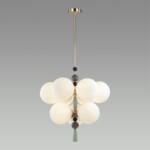 5405/9 MODERN ODL_EX23 123 золотой/серый/зеленый/белый матовый металл/керамика/стекло Люстра E14 9*40W PALLE — изображение 4