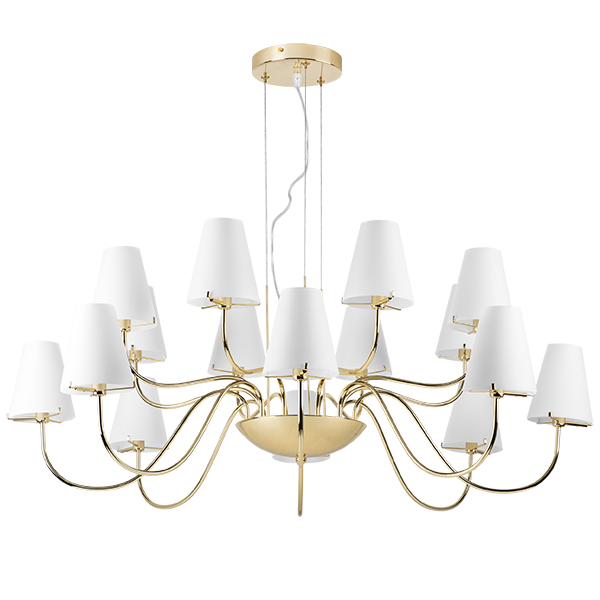 758162 Люстра подв. DIAFANO 16х40W G9 ЗОЛОТО/БЕЛЫЙ