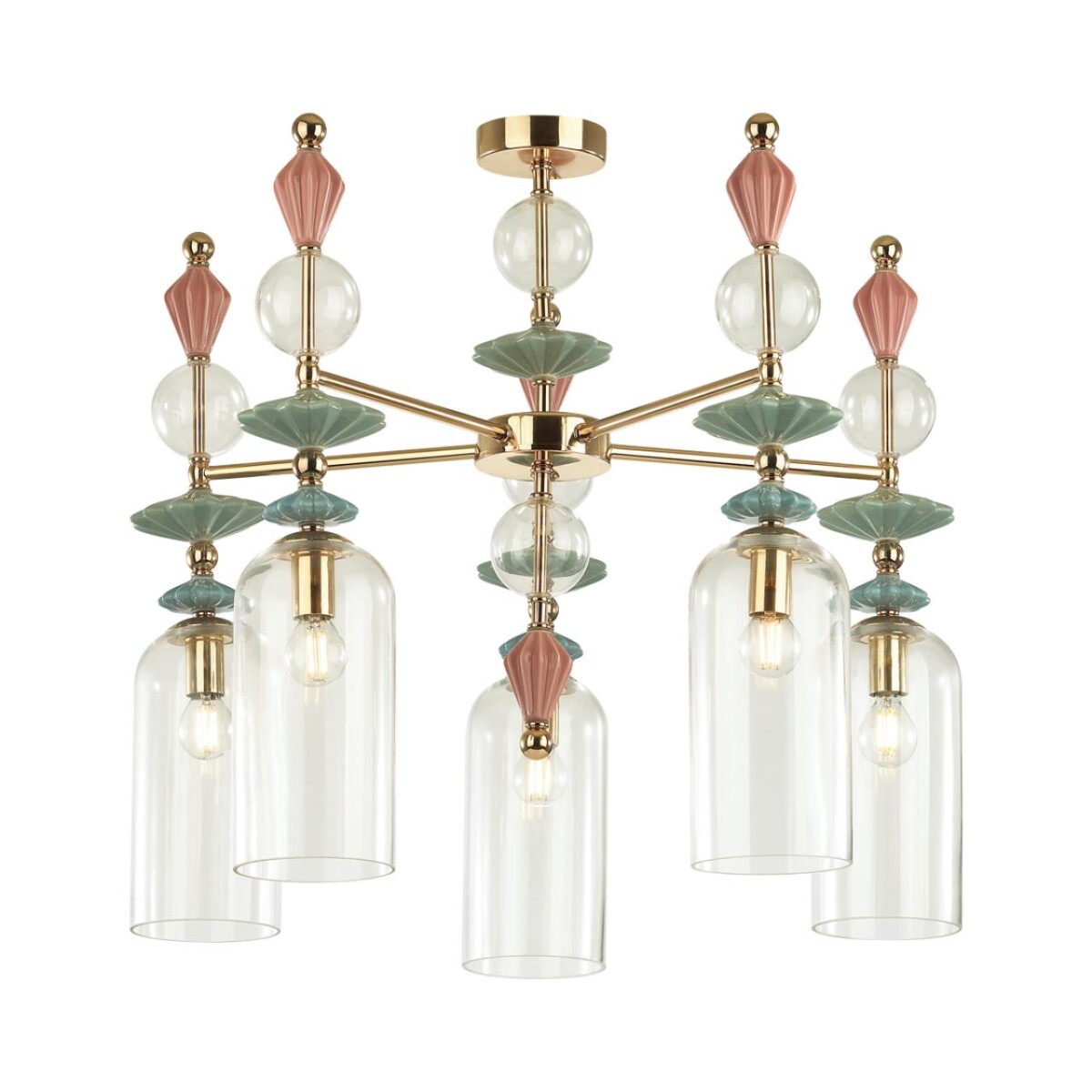 4855/5C CLASSIC ODL_EX21 135 золото/разноцветн./керамика/стекло Люстра потолочная E14 5*40W BIZET — изображение 5