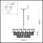 5076/12 HALL (В 2-х КОРОБКАХ) ODL24 599 золото/прозрачный/белый/металл/хрусталь/алебастр Люстра E14 12*40W CHESSI
