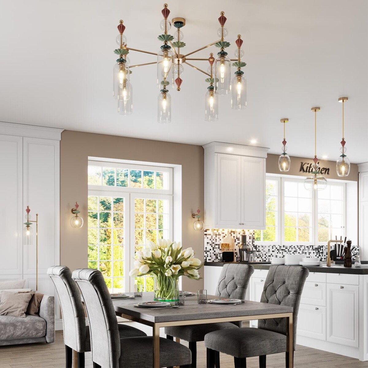 4855/1WA CLASSIC ODL_EX21 135 золото/разноцветн./керамика/стекло Бра E14 1*40W BIZET — изображение 2