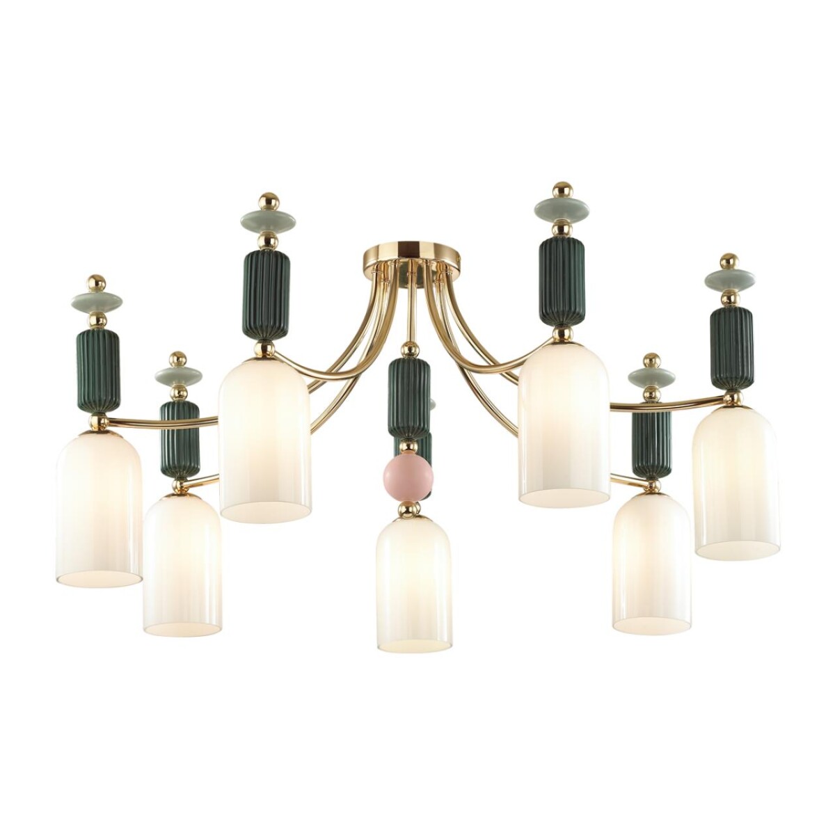 4861/7C CLASSIC ODL_EX21 128 золото/разноцветн./керамика/стекло Люстра потолочная E14 7*40W CANDY — изображение 4