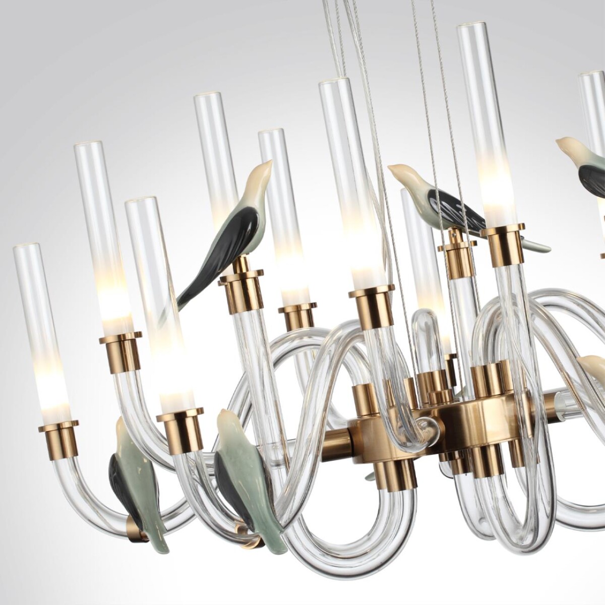 5431/30L L-VISION ODL_EX24 093 золотой(под латунь)/белый градиент/беж./зеленый/ металл/стекло/керамика Люстра LED 30W 4000K LARK — изображение 5