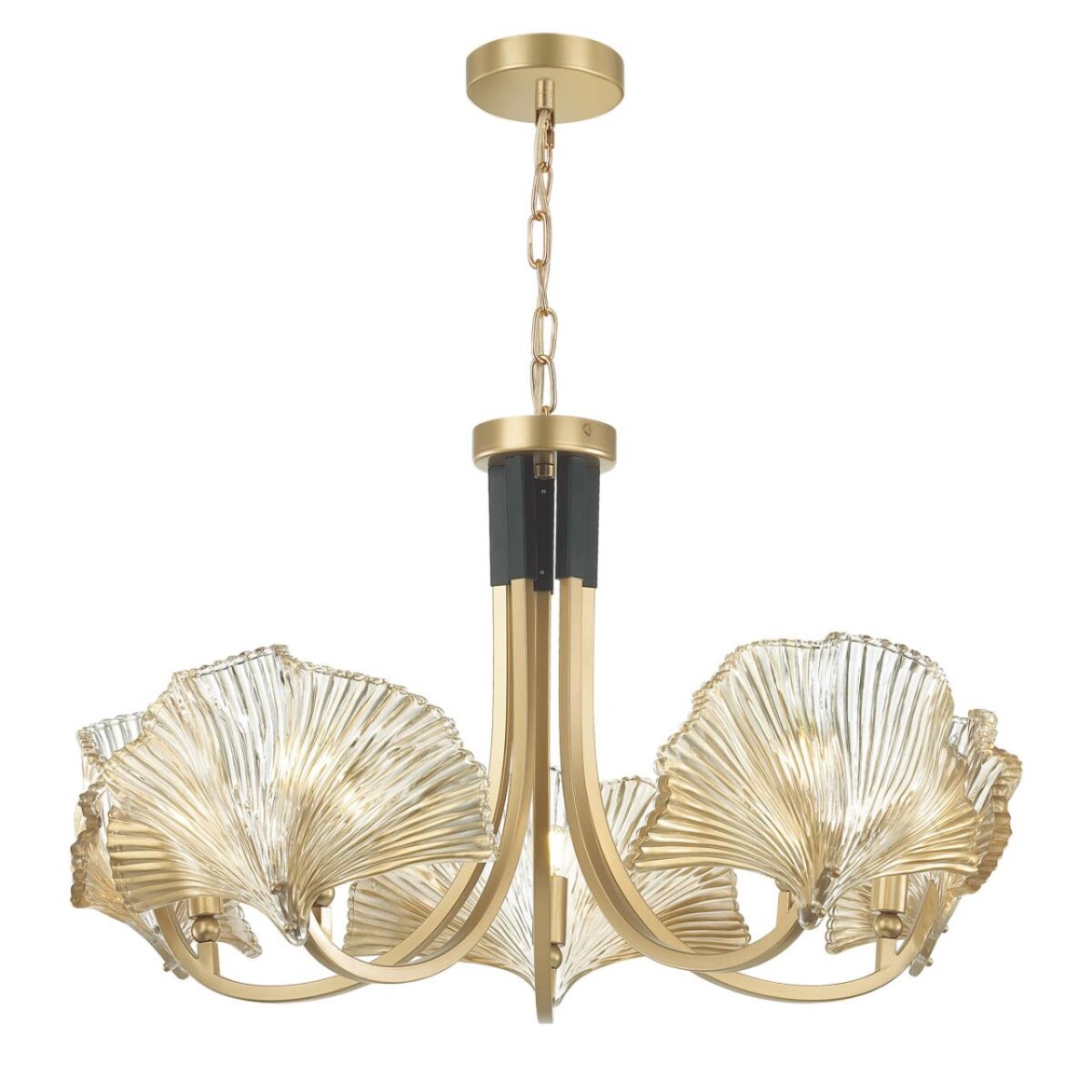 4870/5 HALL ODL_EX22 149 золотой/чёрный/стекло Люстра E14 5*40W VENTAGLIO — изображение 5
