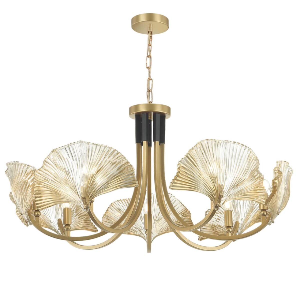 4870/7 HALL ODL_EX22 149 золотой/чёрный/стекло Люстра E14 7*40W VENTAGLIO — изображение 5