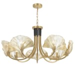 4870/7 HALL ODL_EX22 149 золотой/чёрный/стекло Люстра E14 7*40W VENTAGLIO — изображение 5