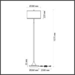 5064/2F MODERN (В 2-х КОРОБКАХ) ODL24 203 античн.бронза/серо-беж./металл/натур.камен."шпон" Торшер E27 LED 2*10W BERGI — изображение 3