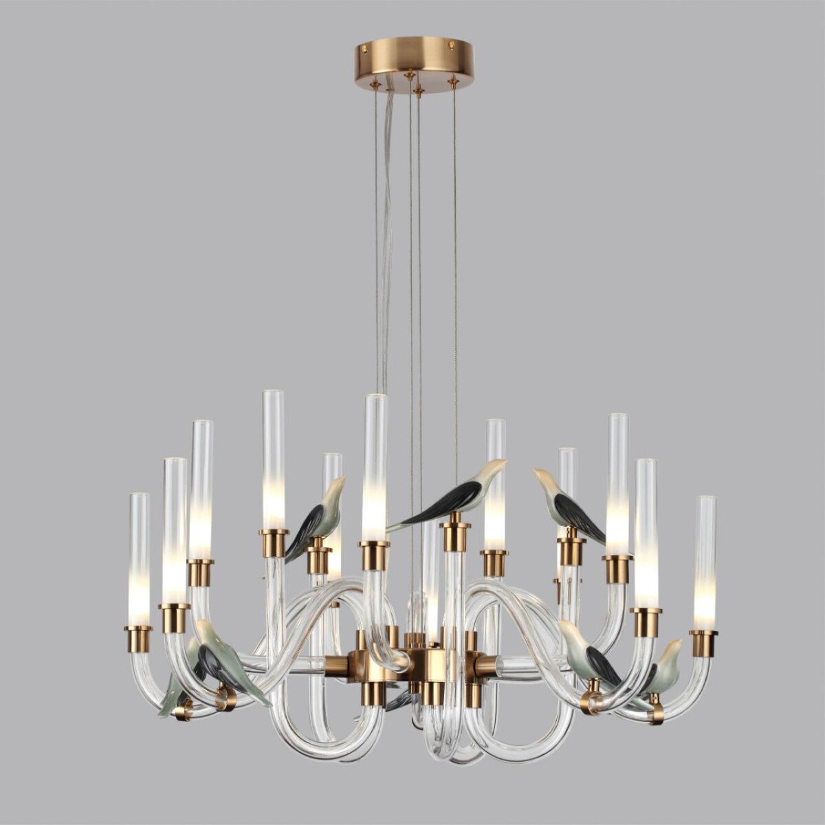 5431/30L L-VISION ODL_EX24 093 золотой(под латунь)/белый градиент/беж./зеленый/ металл/стекло/керамика Люстра LED 30W 4000K LARK — изображение 4