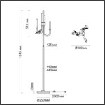 5431/12FL L-VISION ODL_EX25 095 золотой(под латунь)/белый градиент/беж./зеленый/ металл/стекло/керамика Торшер LED 12W 4000K LARK — изображение 2