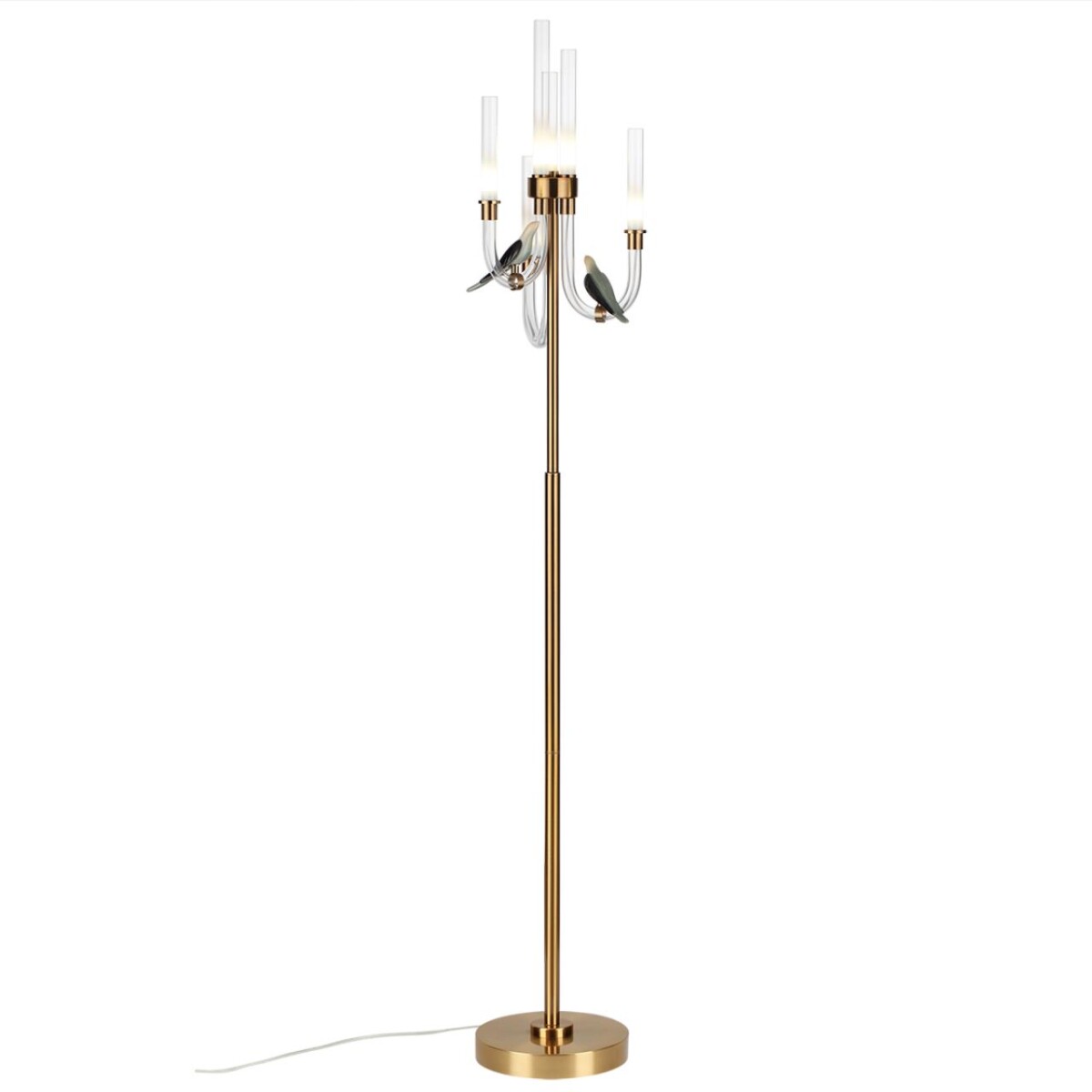 5431/12FL L-VISION ODL_EX25 095 золотой(под латунь)/белый градиент/беж./зеленый/ металл/стекло/керамика Торшер LED 12W 4000K LARK — изображение 3