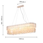 4782-10P, подвесная люстра, L1000xW300xH800/1300, 10xE14x40W, excluded — изображение 3