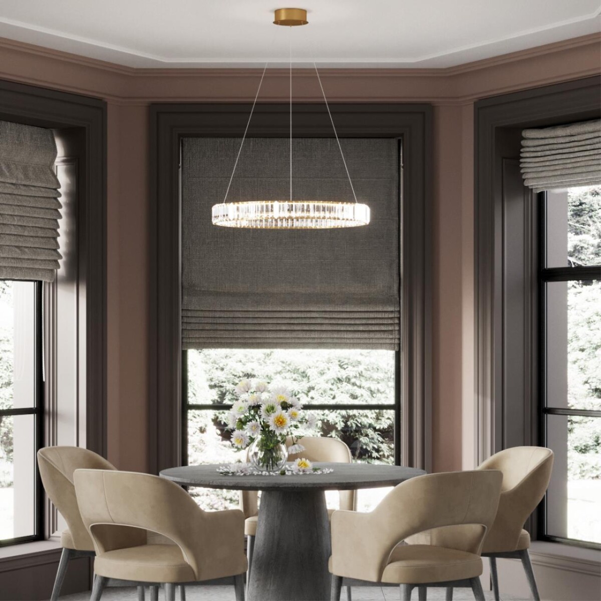 5015/45L L-VISION ODL23 587 золотой/прозрачный металл/хрусталь Люстра LED 45W 4000K 4500Лм VEKIA — изображение 1