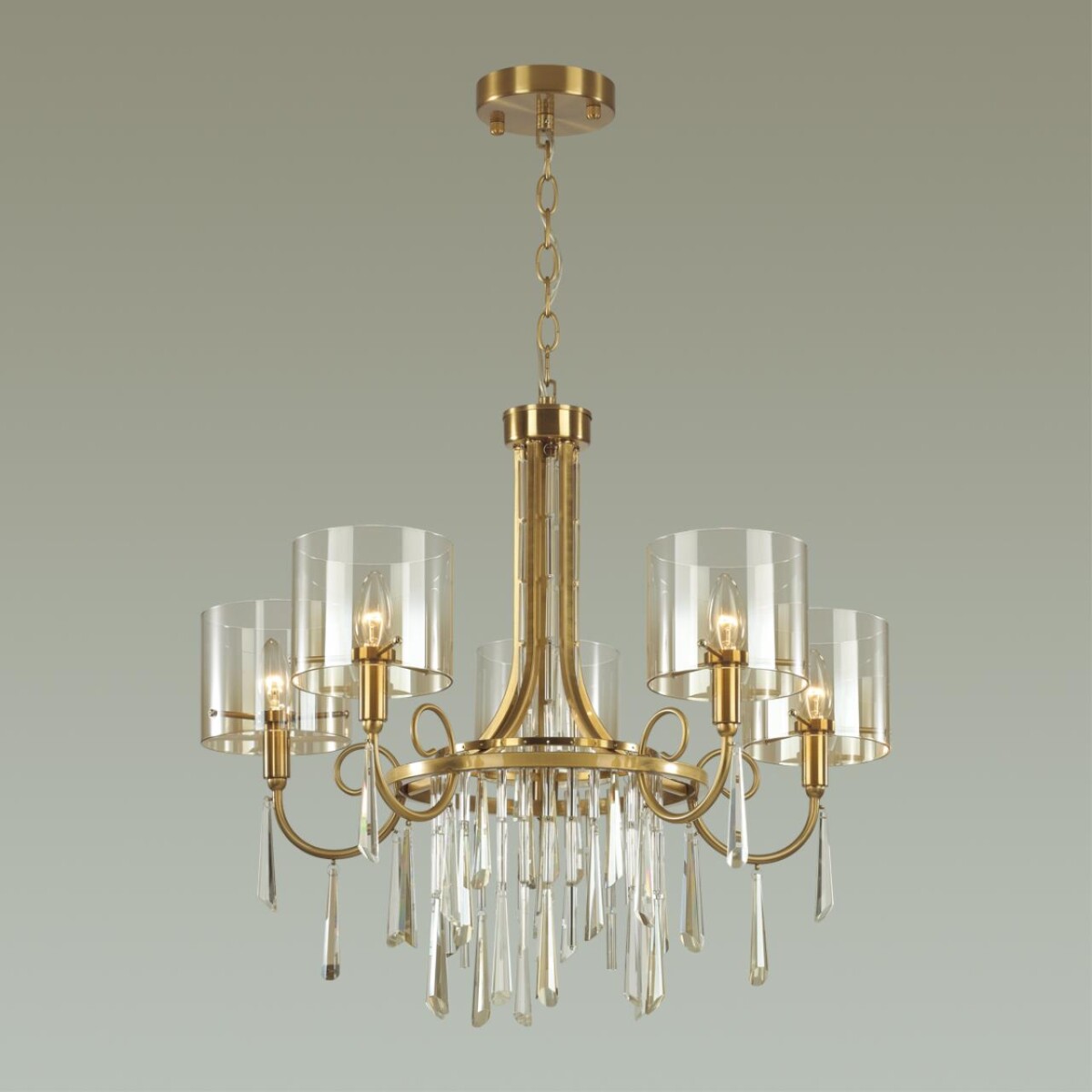 4886/5 HALL ODL_EX23 153 бронзовый/янтарн./металл/стекло Люстра E14 5*40W NICOLE — изображение 4