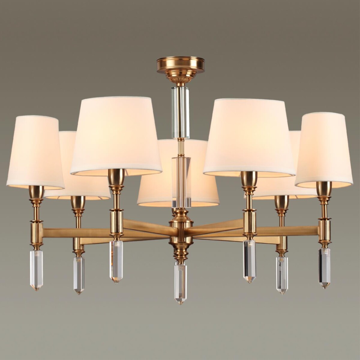 4894/7 MODERN ODL_EX22 161 бронзовый/белый/ткань Люстра E14 7*40W LONDON — изображение 4