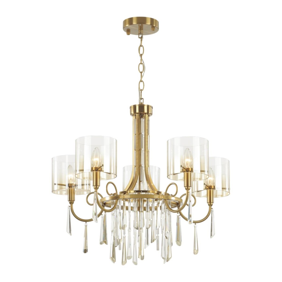 4886/5 HALL ODL_EX23 153 бронзовый/янтарн./металл/стекло Люстра E14 5*40W NICOLE — изображение 3