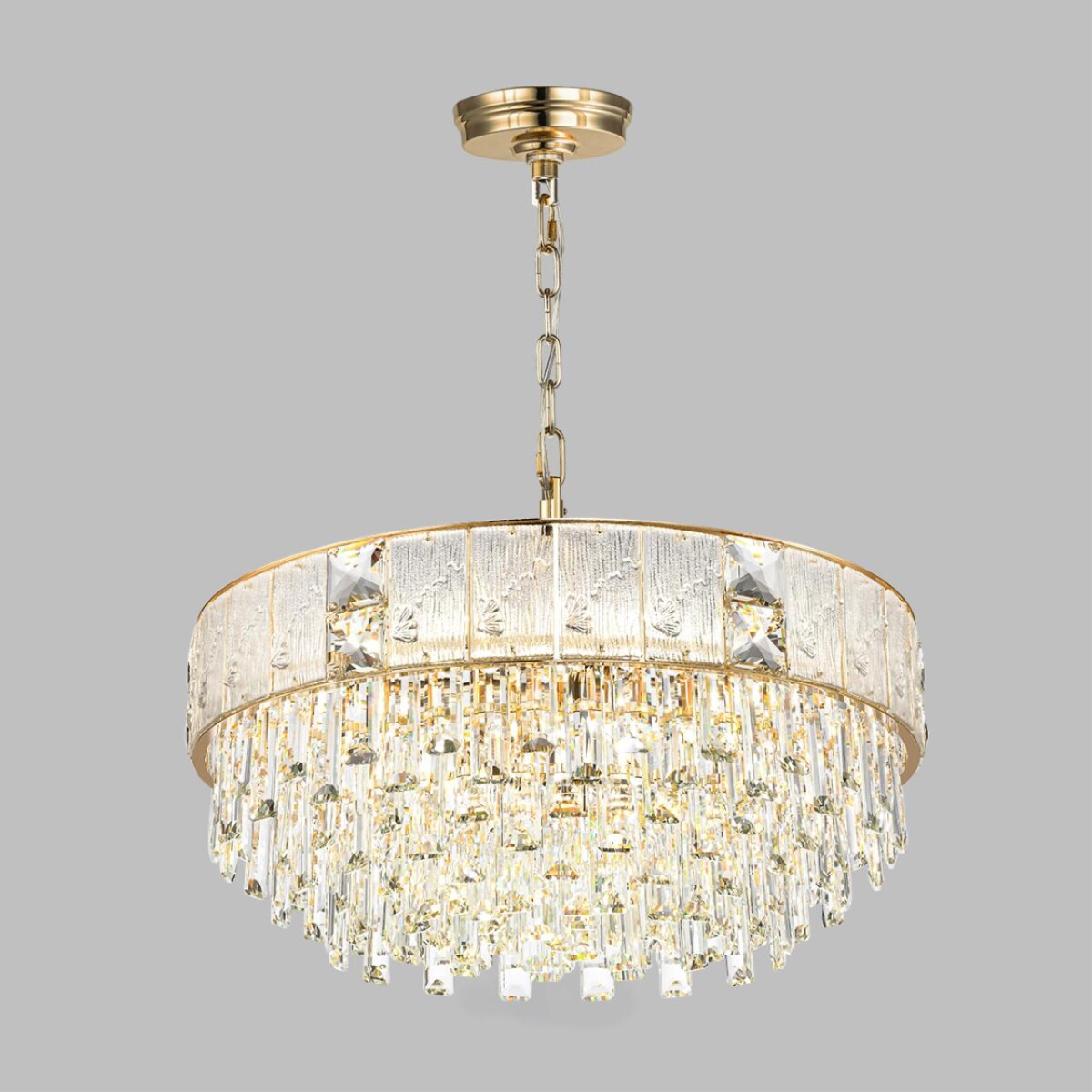 5070/12 HALL (В 2-х КОРОБКАХ) ODL24 601 золото/прозрачный/матовый/металл/хрусталь/стекло Люстра E14 12*40W FIESTA — изображение 3