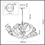 5090/18 MODERN ODL25 553 черный матовый/белый/фарфор Люстра G4 LED 18*5W GARDI — изображение 3