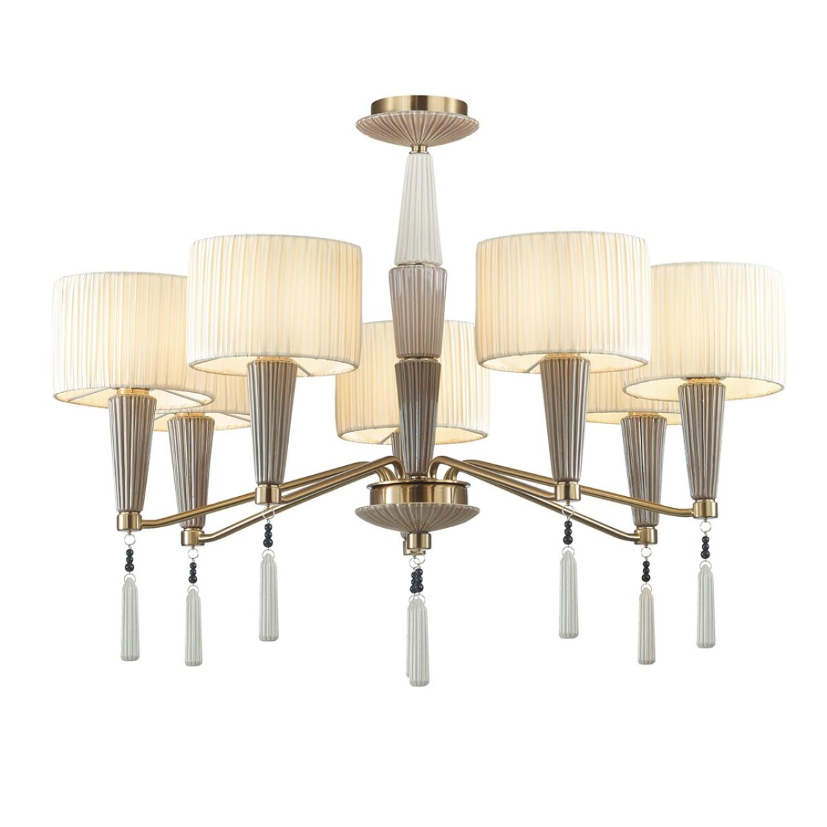 5403/7 CLASSIC ODL_EX23 117 бронзовый/светло-коричневый/кремовый металл/керамика/ткань Люстра E14 7*40W LATTE — изображение 6