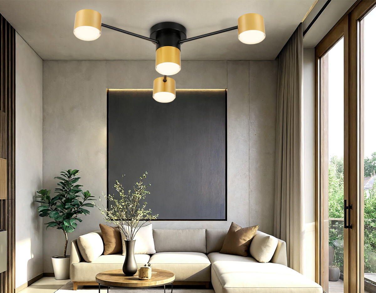 FL51722/4 BK/GD черный/золото GX53/4 max 12W 645*135 — изображение 2