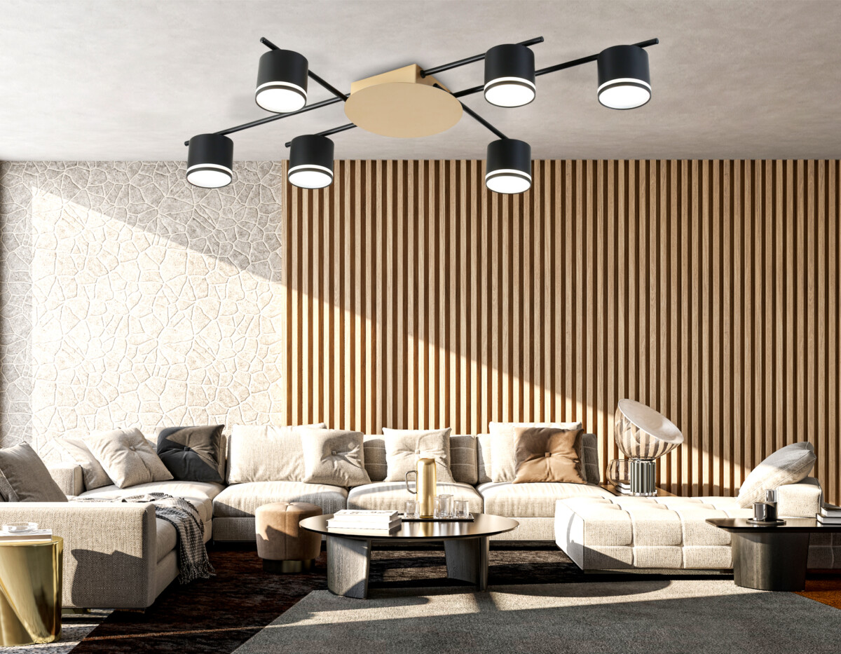 FL51756/6 BK/GD черный/золото GX53/6 max 12W 870*570*110 — изображение 2